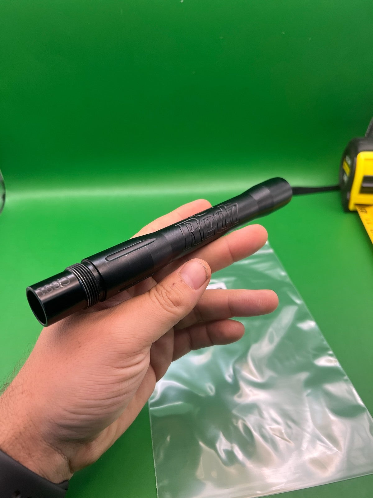 Redz Barrel Back 8" Black Autococker - used paintball barrel back - black