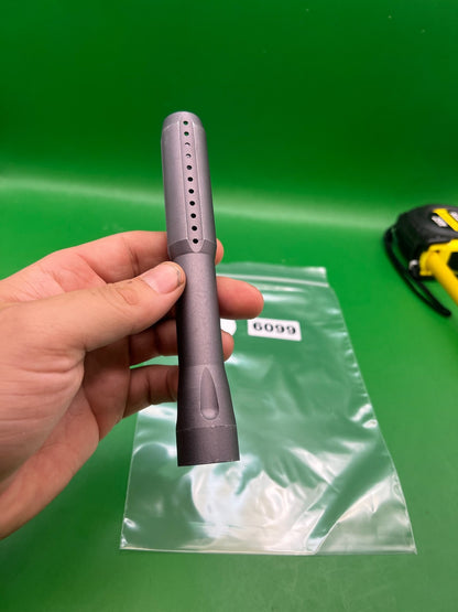 Scepter Tip 5" Ported Gray Aluminum - used paintball barrel tip - gray
