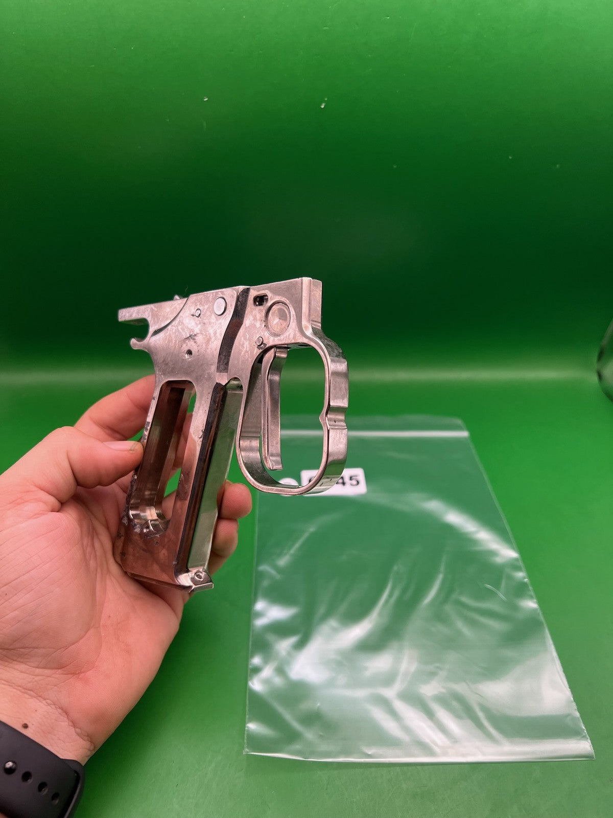 WGP Autcoocker Hinge Frame - used paintball trigger frame - silver