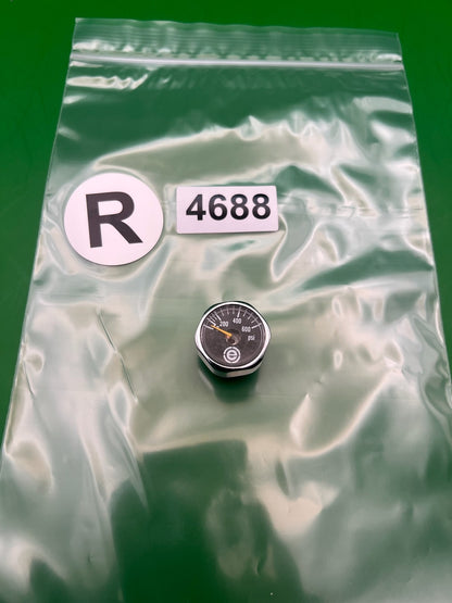 Evil Paintball Mini Pressure Gauge 0-600 PSI Chrome Black Face Low Pressure