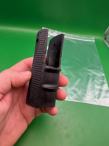 Smart Parts 1911 45 Style Grip Panels Black Checkered Rubber Paintball Grips