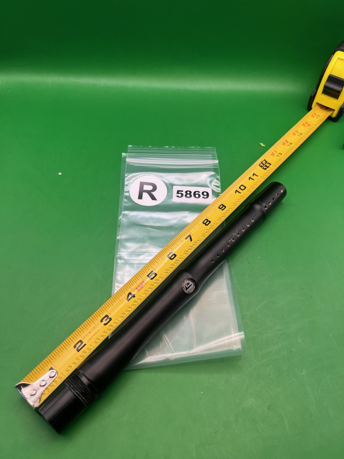 Stock Proto 12" .689 Black - used paintball barrel tip - black