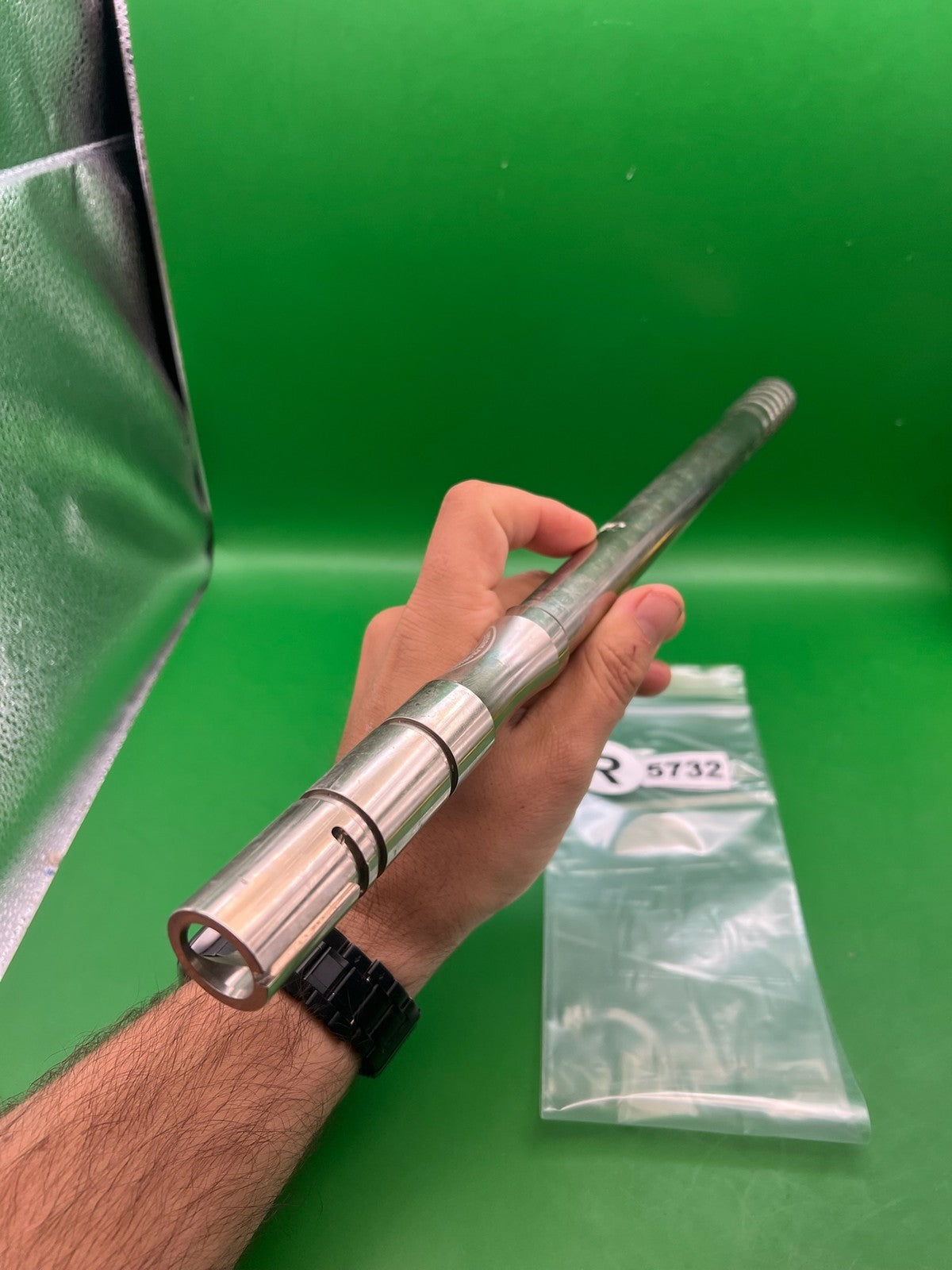CP Automag Barrel Chrome - used paintball barrel - chrome/silver