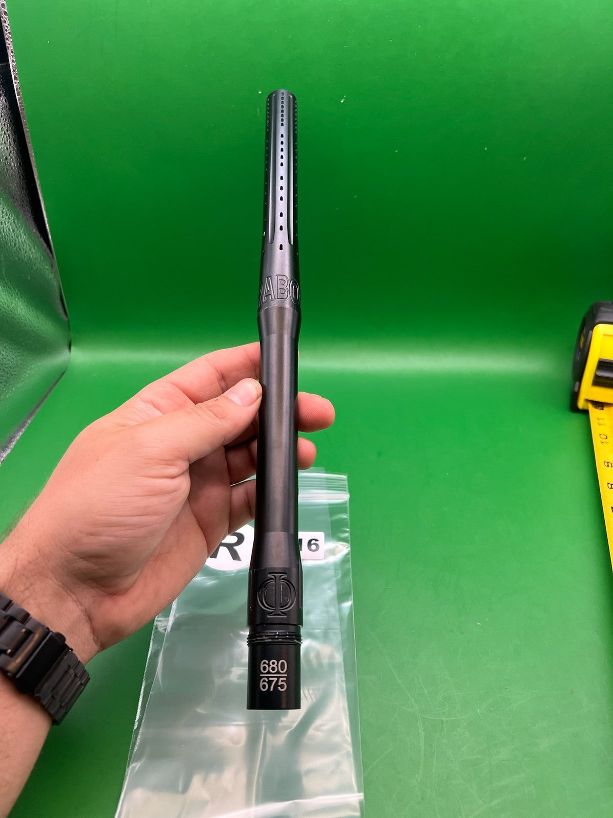 Parabolic 14" .680 Black Autococker Barrel - used paintball barrel - black