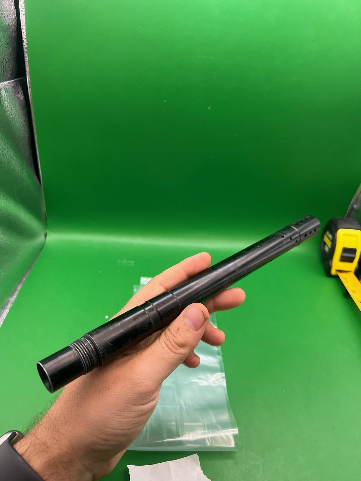 Spyder One Piece Barrel 12" .689 Black - used paintball barrel - black