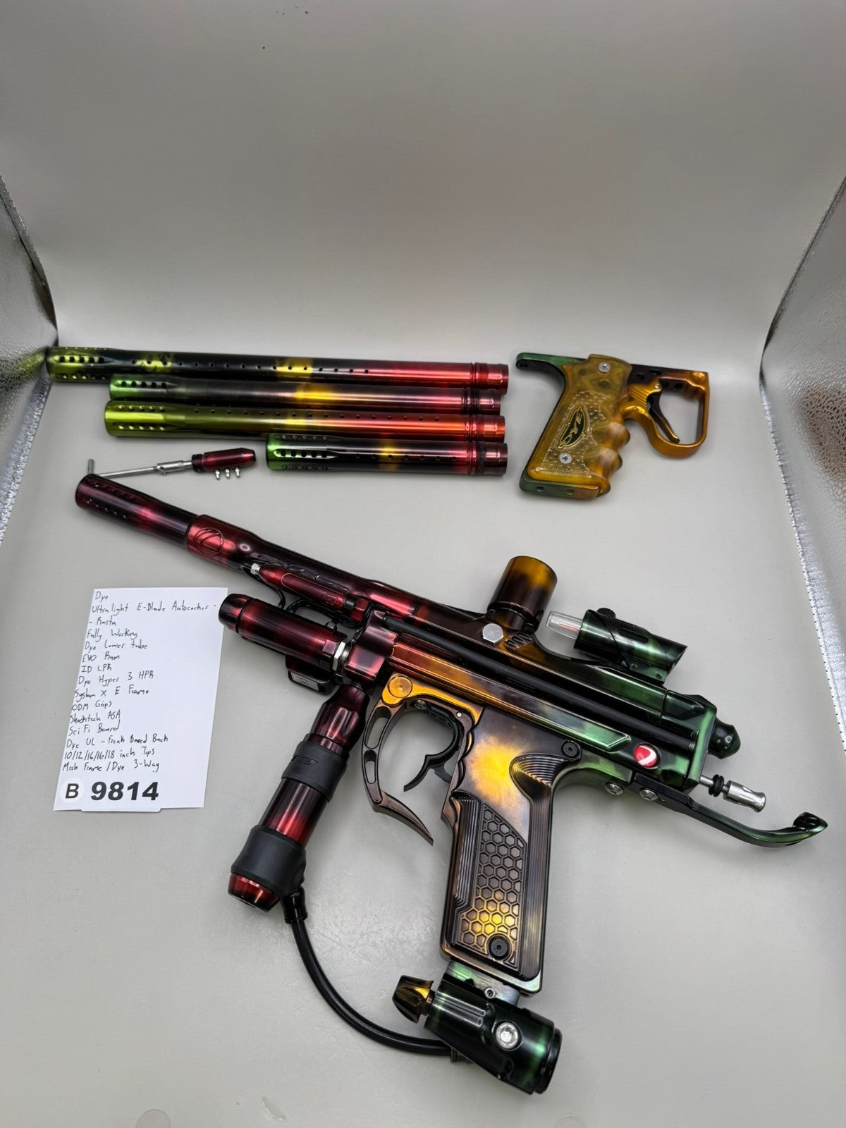 Dye Ultralight E-Blade Autococker - Rasta - Paintball Marker Fully Working