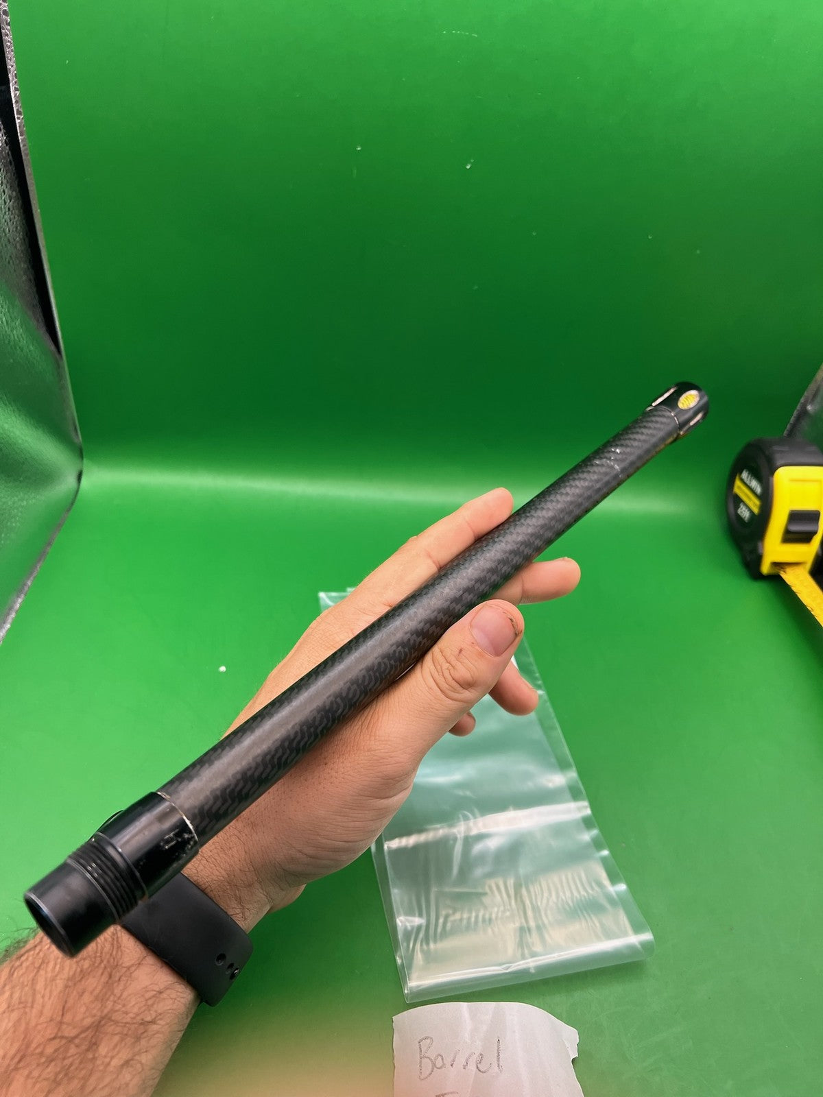 Stiffi Carbon Fiber Barrel Tip 14" Black - Uses Stiffi Backs - used paintball barrel tip - black