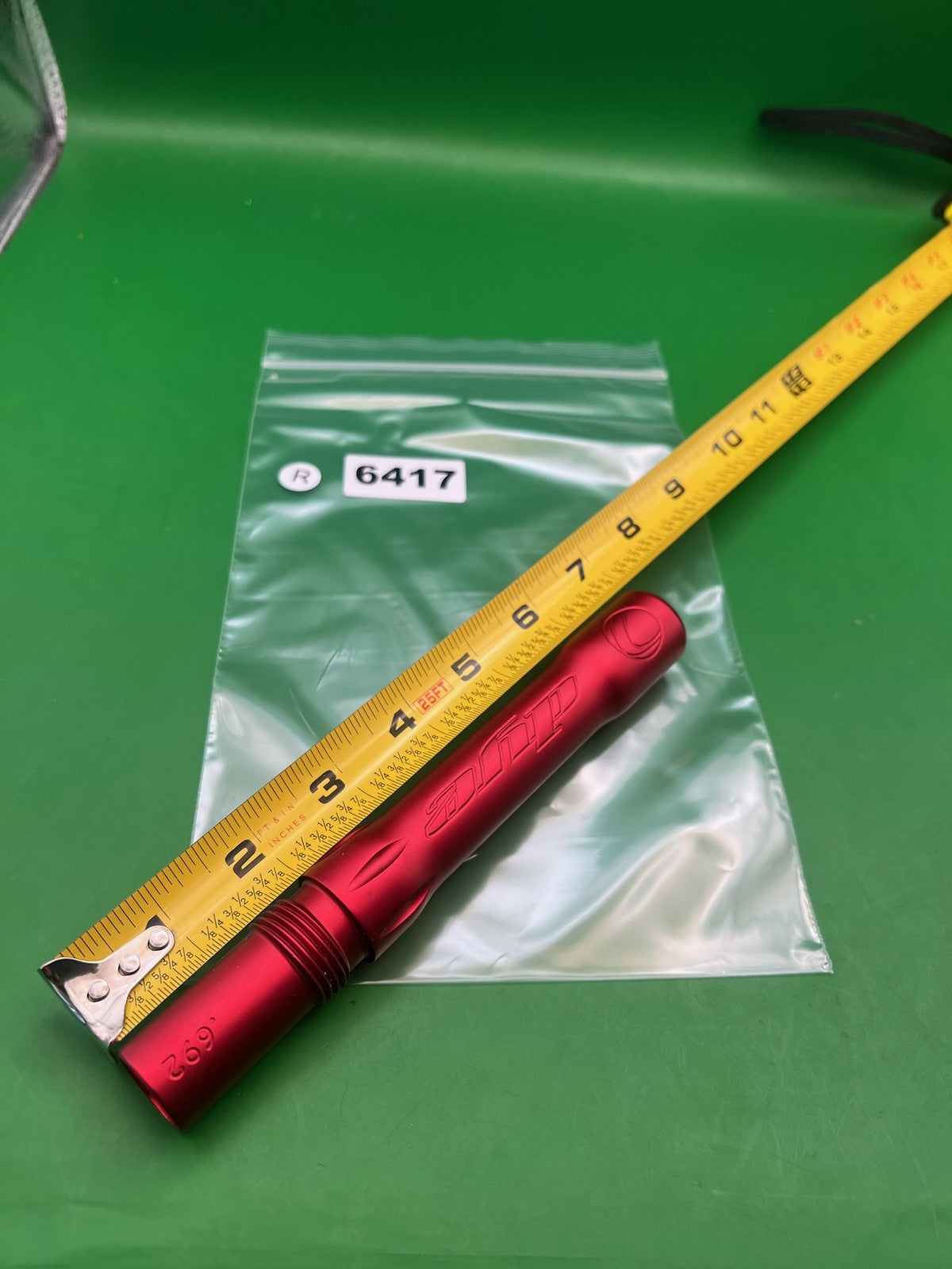 Dye UltraLite Barrel Back Red .692 Angel Thread - used paintball barrel back - red anno