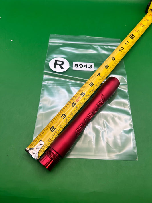 Ion Luxe Proto Barrel Back 8" .694 Red - used paintball barrel back - red anno