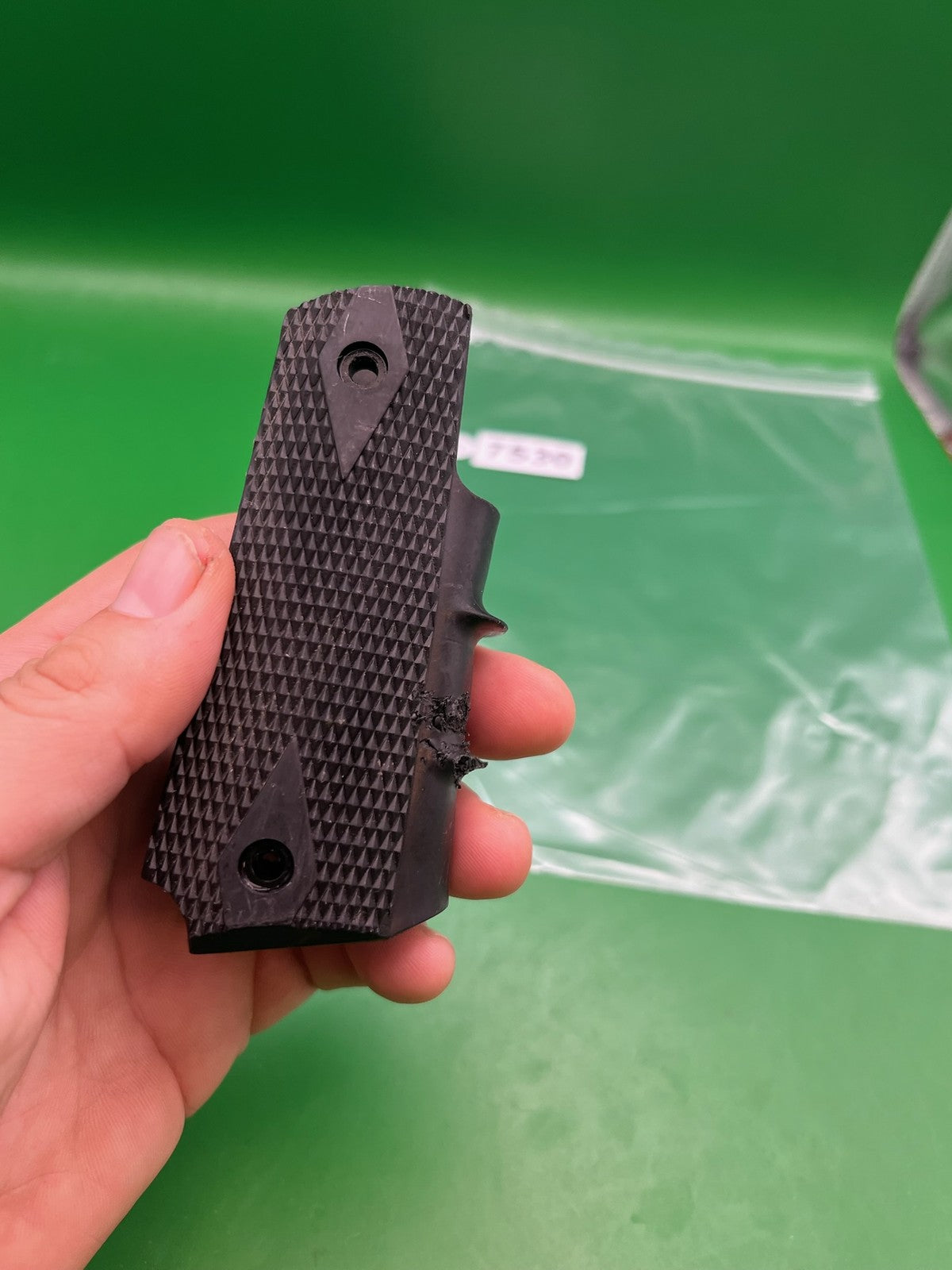Smart Parts 1911 45 Style Grip Panels Black Checkered Rubber Paintball Grips
