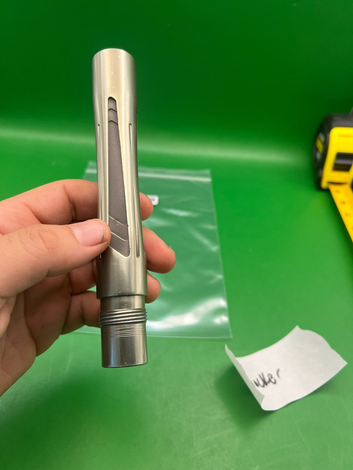 Smart Parts Shocker AA Back .687 Bore Silver - used paintball barrel back - silver