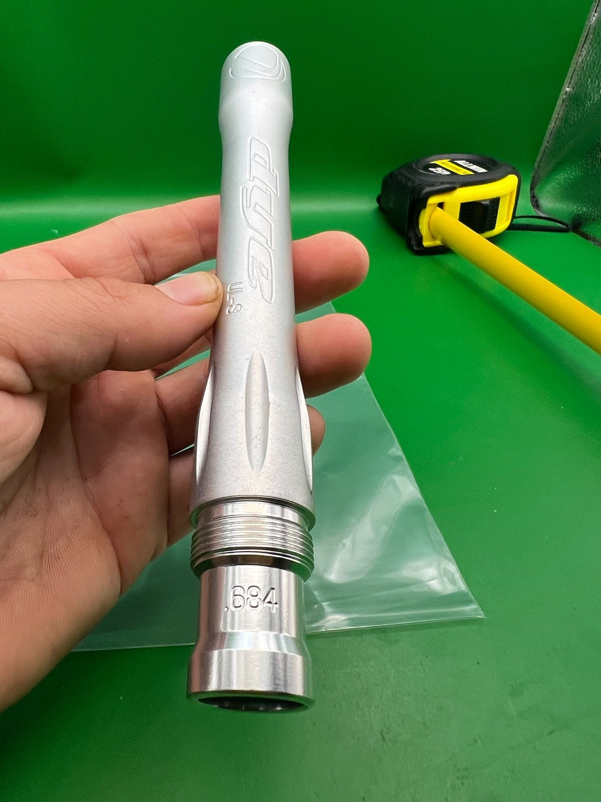 Dye UL-S Autococker Threaded Barrel Back Silver .684 Bore ~8"