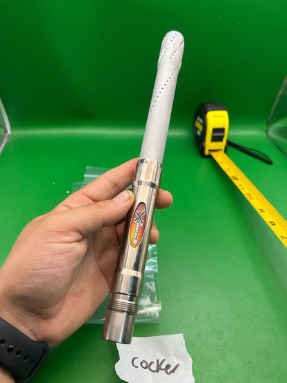System X 12" Barrel Autococker Thread White Silver .689 Bore