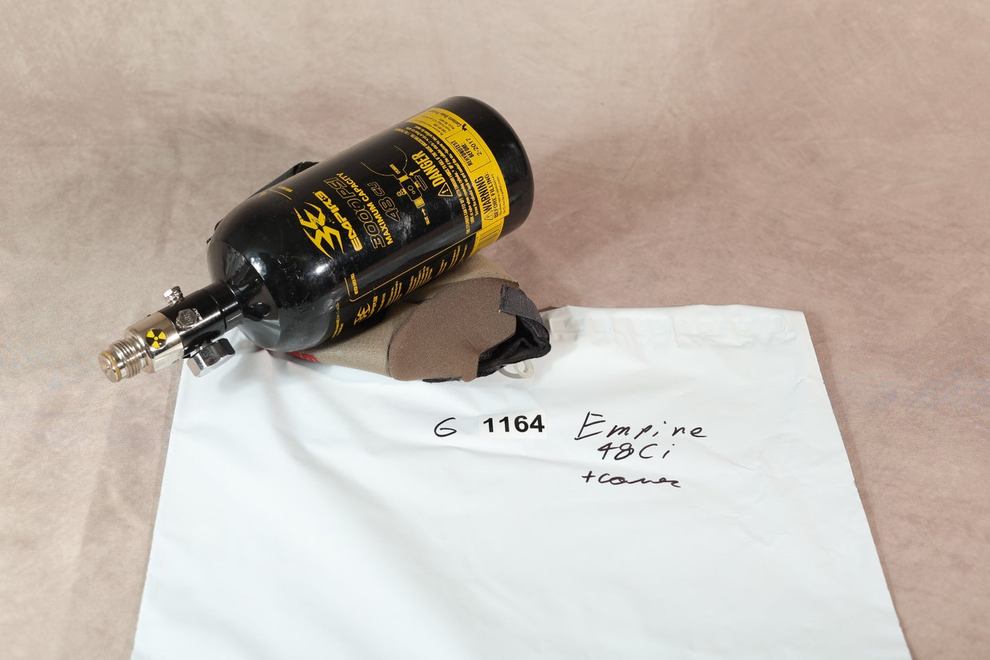 Empire 48ci 3000 PSI Paintball HPA Tank Carbon Fiber Black With Cover