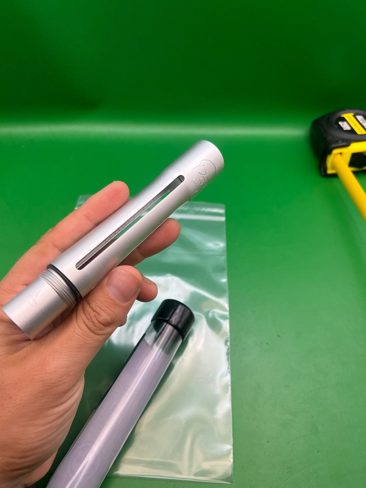 Infamous Silencio FXL Barrel Back Autococker Thread Dust Silver