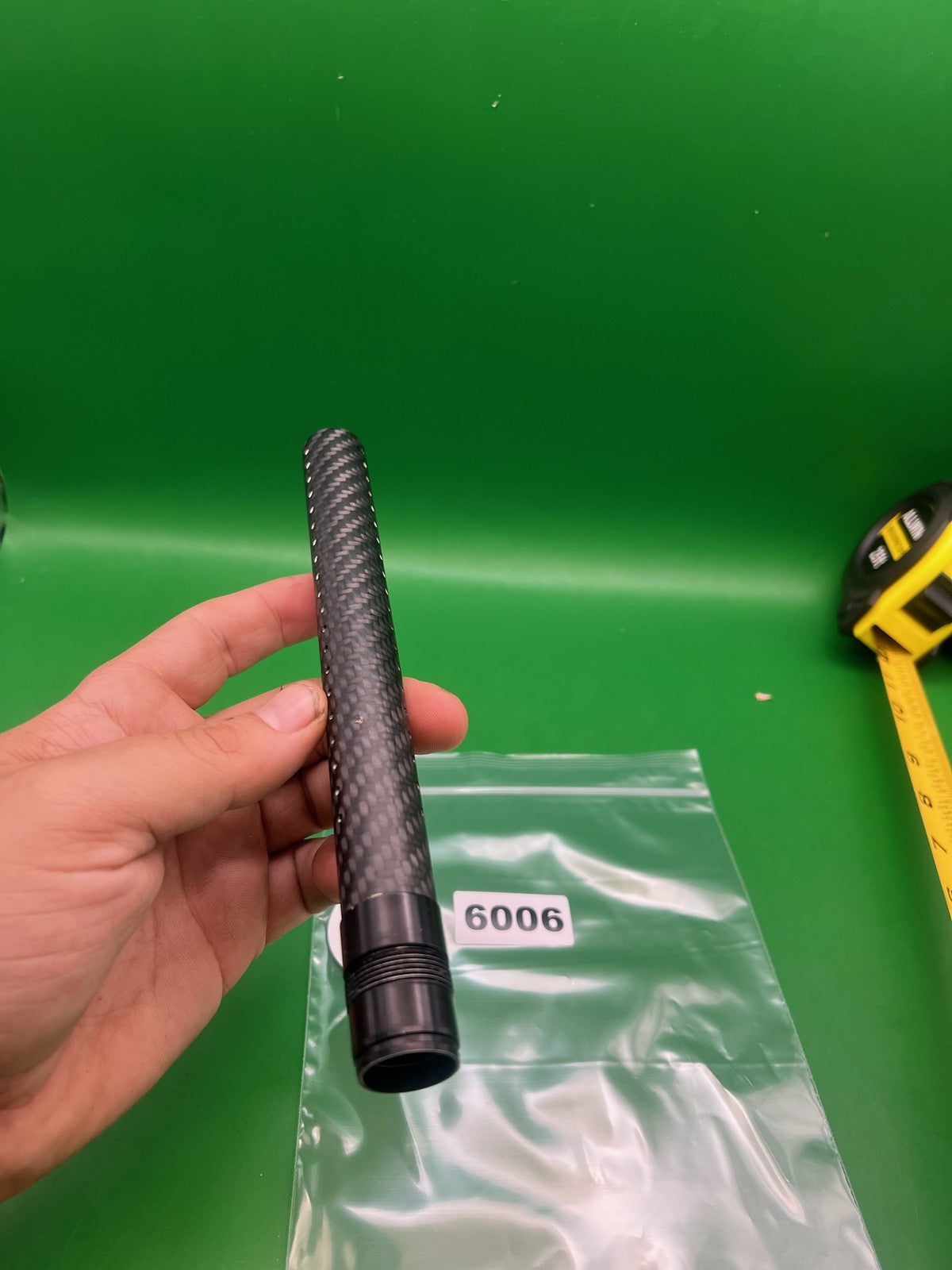 Dye Ultralight Carbon Barrel Tip - used paintball barrel tip - black carbon fiber