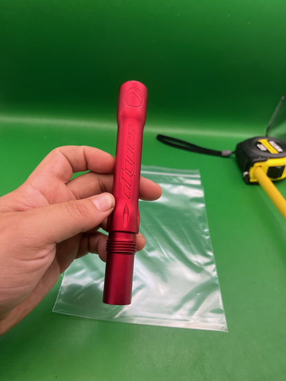 Dye Ultralite Barrel Back Red .692 Bore Angel Threaded - used paintball barrel back - red anno