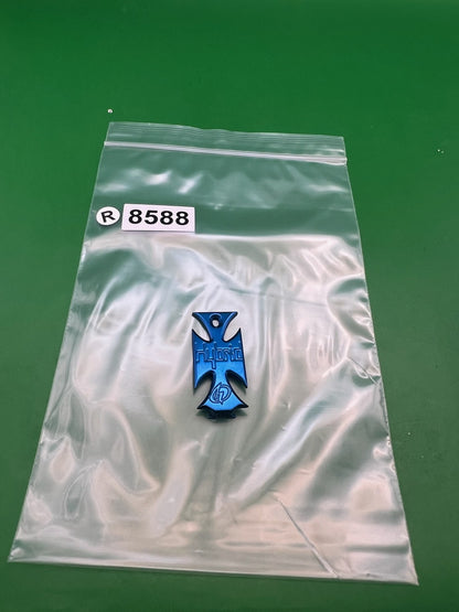 Hybrid Paintball Iron Cross Eye Cover Blue Anodized Aluminum