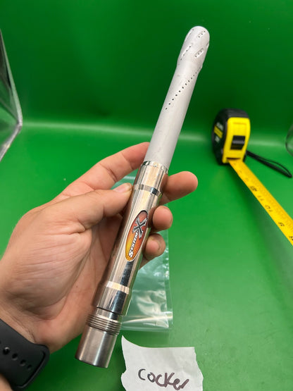 System X 12" Barrel Autococker Thread White Silver .689 Bore