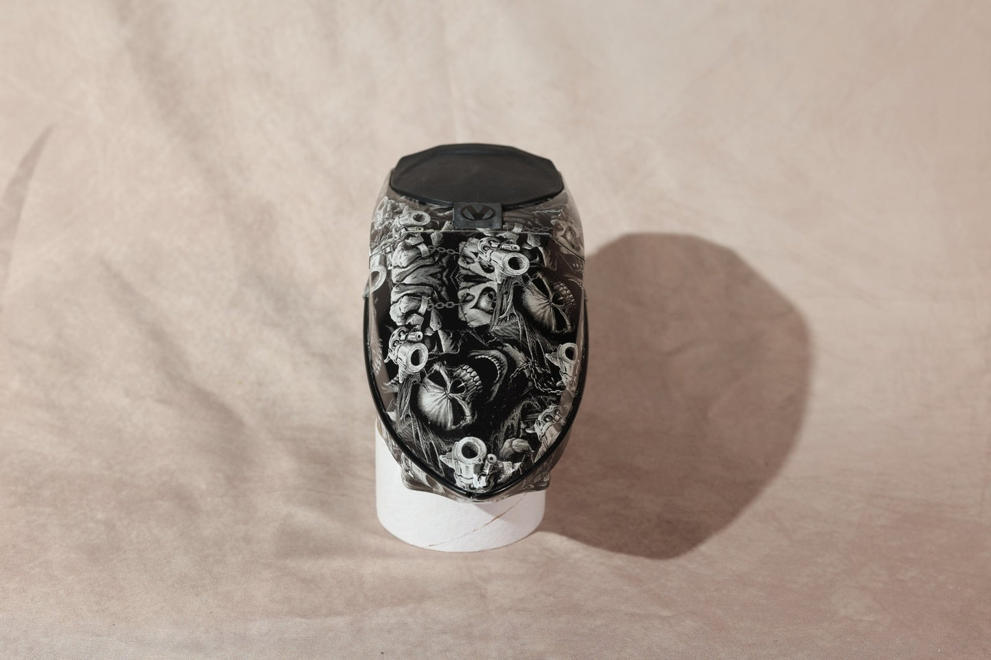 Virtue Spire IR Paintball Hopper Loader Skull Hydro Dip Black Grey