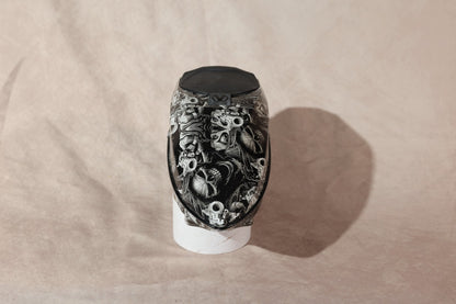 Virtue Spire IR Paintball Hopper Loader Skull Hydro Dip Black Grey