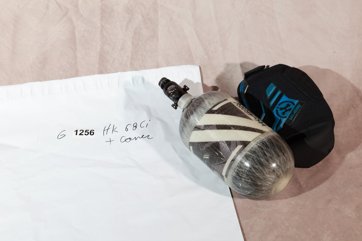HK Army 68ci Carbon Fiber Paintball Tank With Regulator and Cover