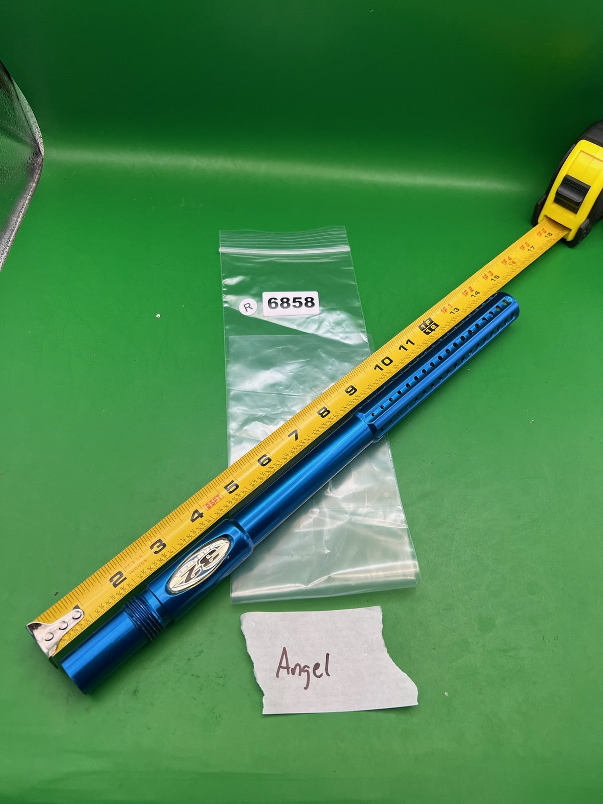 WDP Angel 32* Barrel Blue 14 inch .687 - used paintball barrel - blue anno