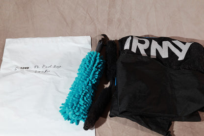 HK Army Pod Bag Black Paintball Harness Pack With Teal Barrel Swab