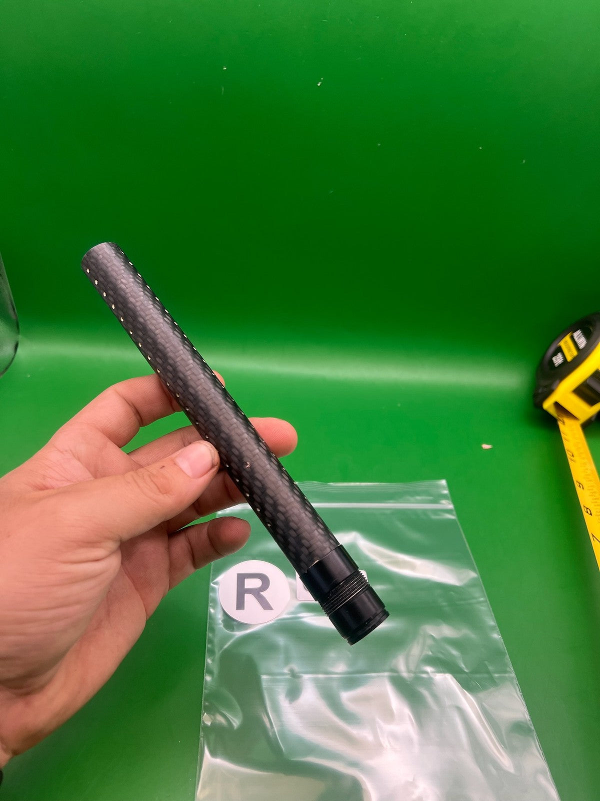 Dye Ultralight Carbon Barrel Tip - used paintball barrel tip - black carbon fiber