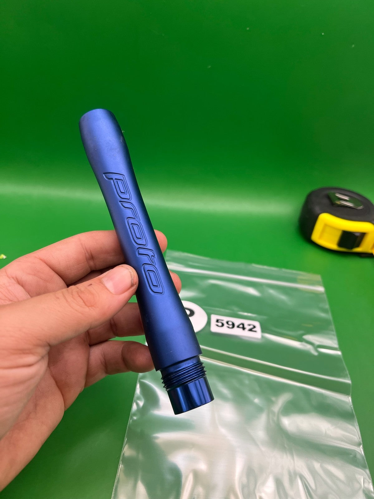 ION NXT Proto Barrel Back 7" .691 Blue - used paintball barrel back - blue anno