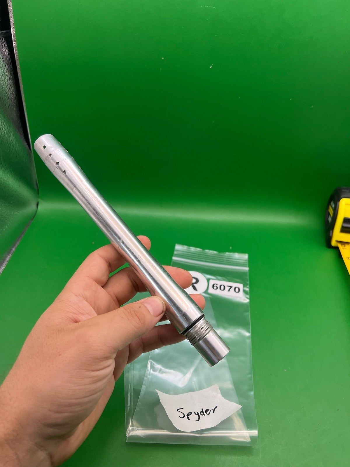Spyder One-Piece Barrel 10" .688 Silver - used paintball barrel - silver
