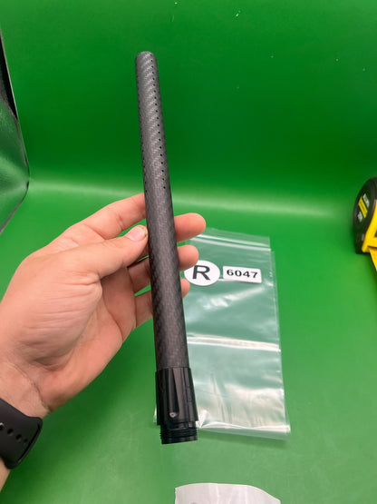 Deadlywind Carbon Fiber Barrel Tip 14" Black - uses DW Backs - used paintball barrel tip - black