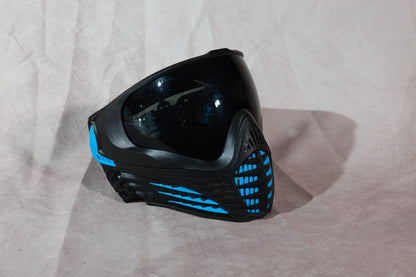 Virtue VIO Paintball Mask Black Cyan Blue With 2 Extra Visors Goggle Bundle