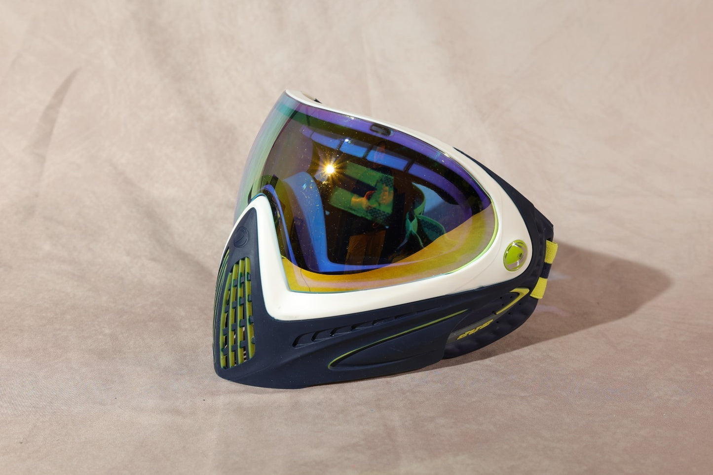 Dye I4 Invision Paintball Mask Goggle Blue White Gold Mirror Lens With Box