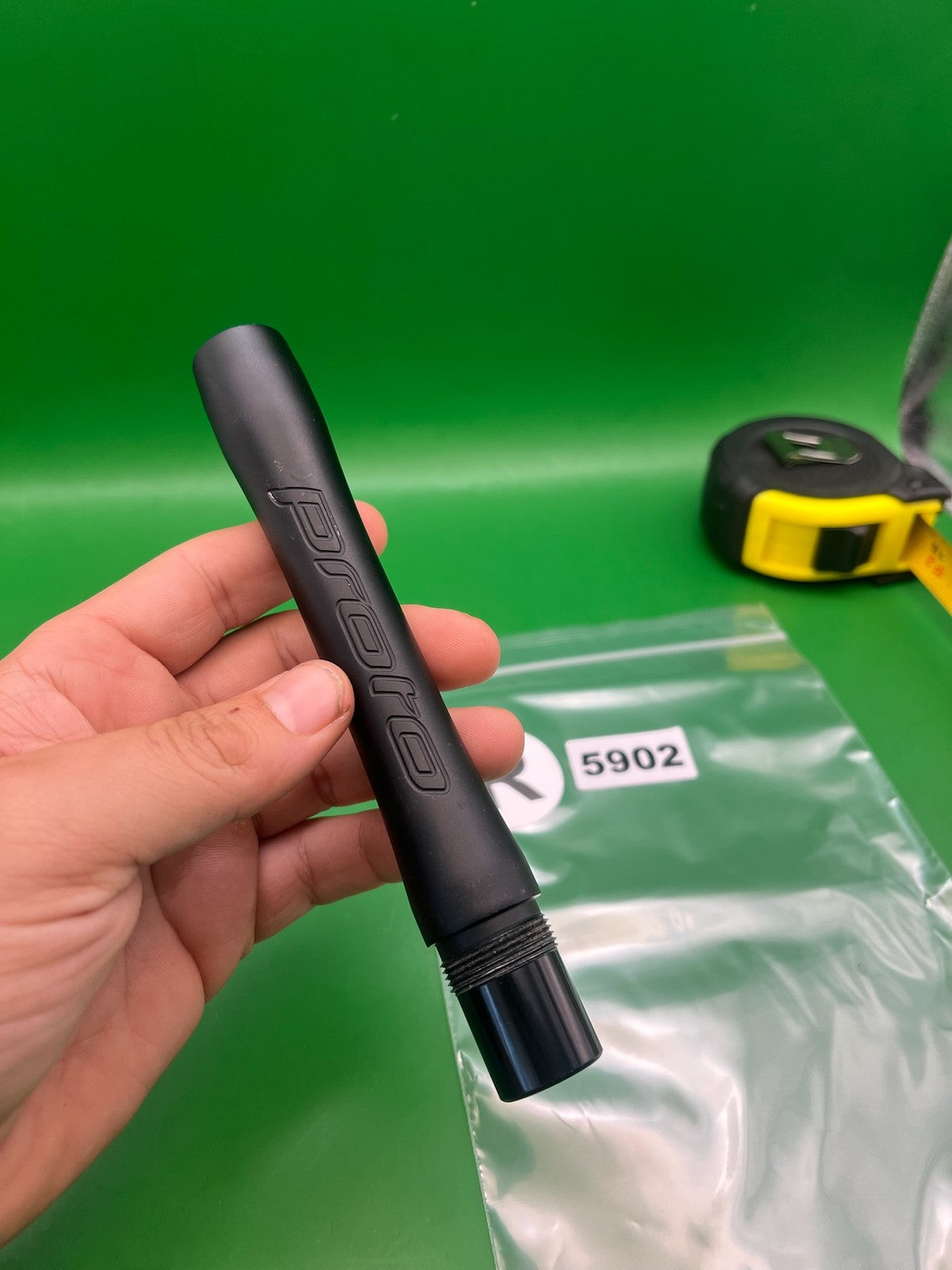 Proto Paintball Barrel Back 5" .685 Black Autococker Threads - used paintball barrel back - black