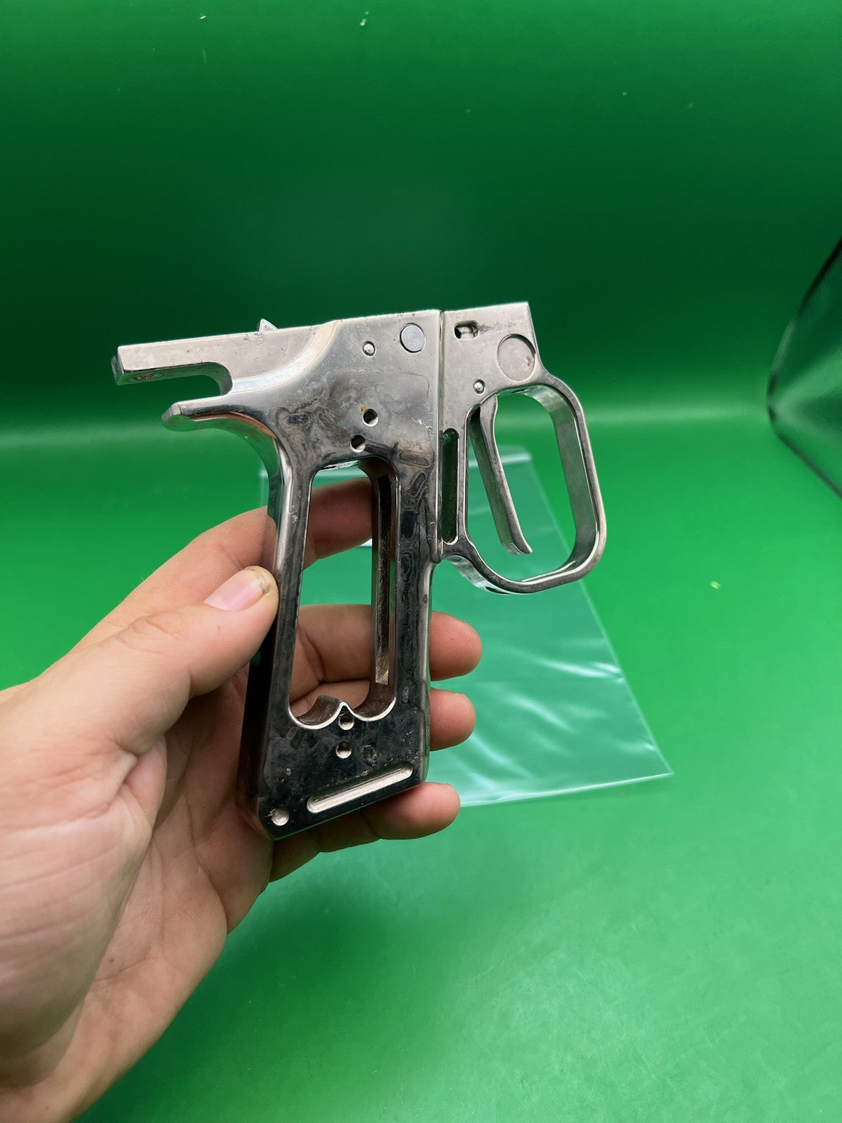 WGP Autcocker Hinge Frame - used paintball grip frame - raw/unfinished aluminum