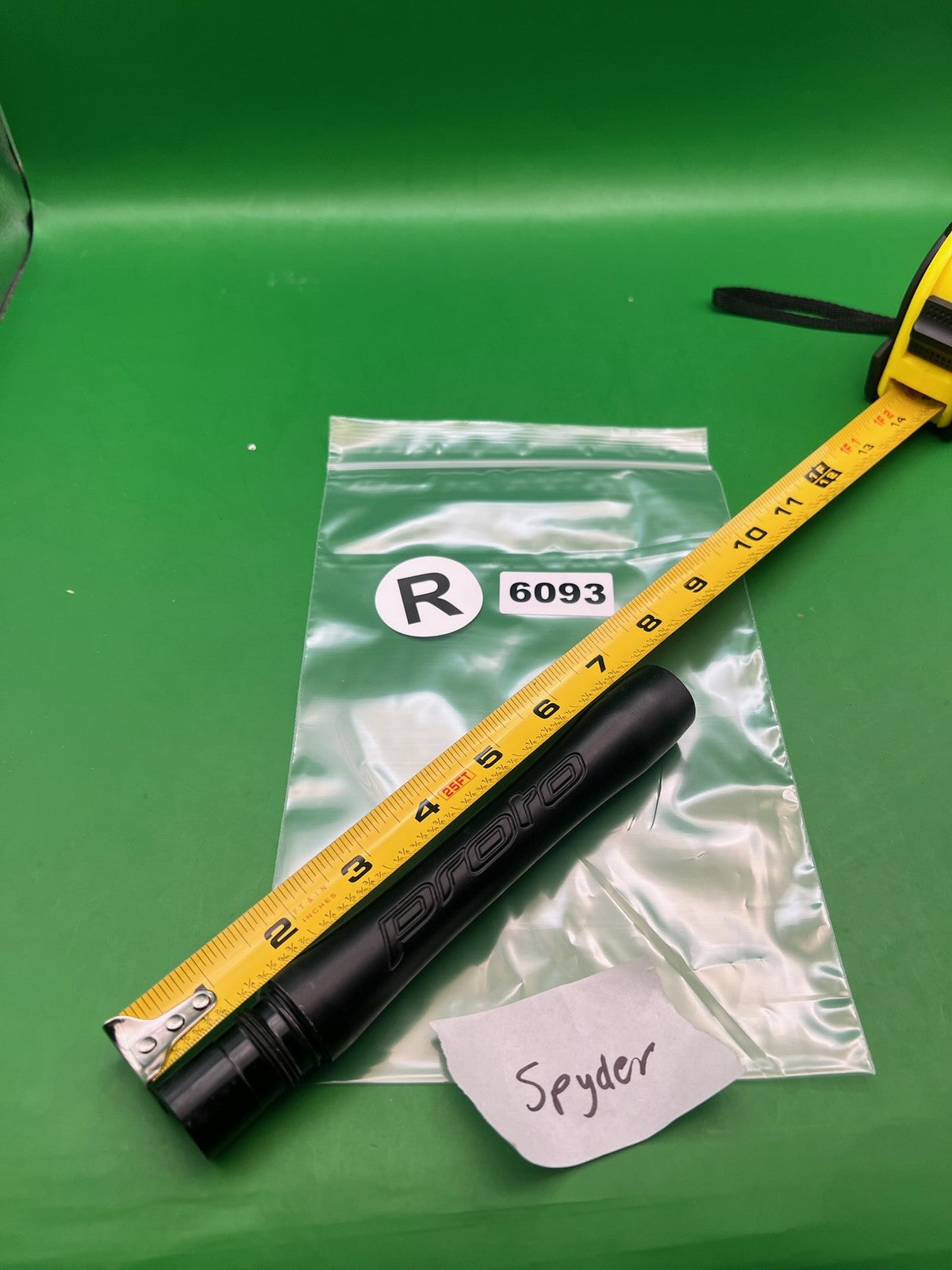 Proto Barrel Back Spyder Thread 8" Black - used paintball barrel back - black