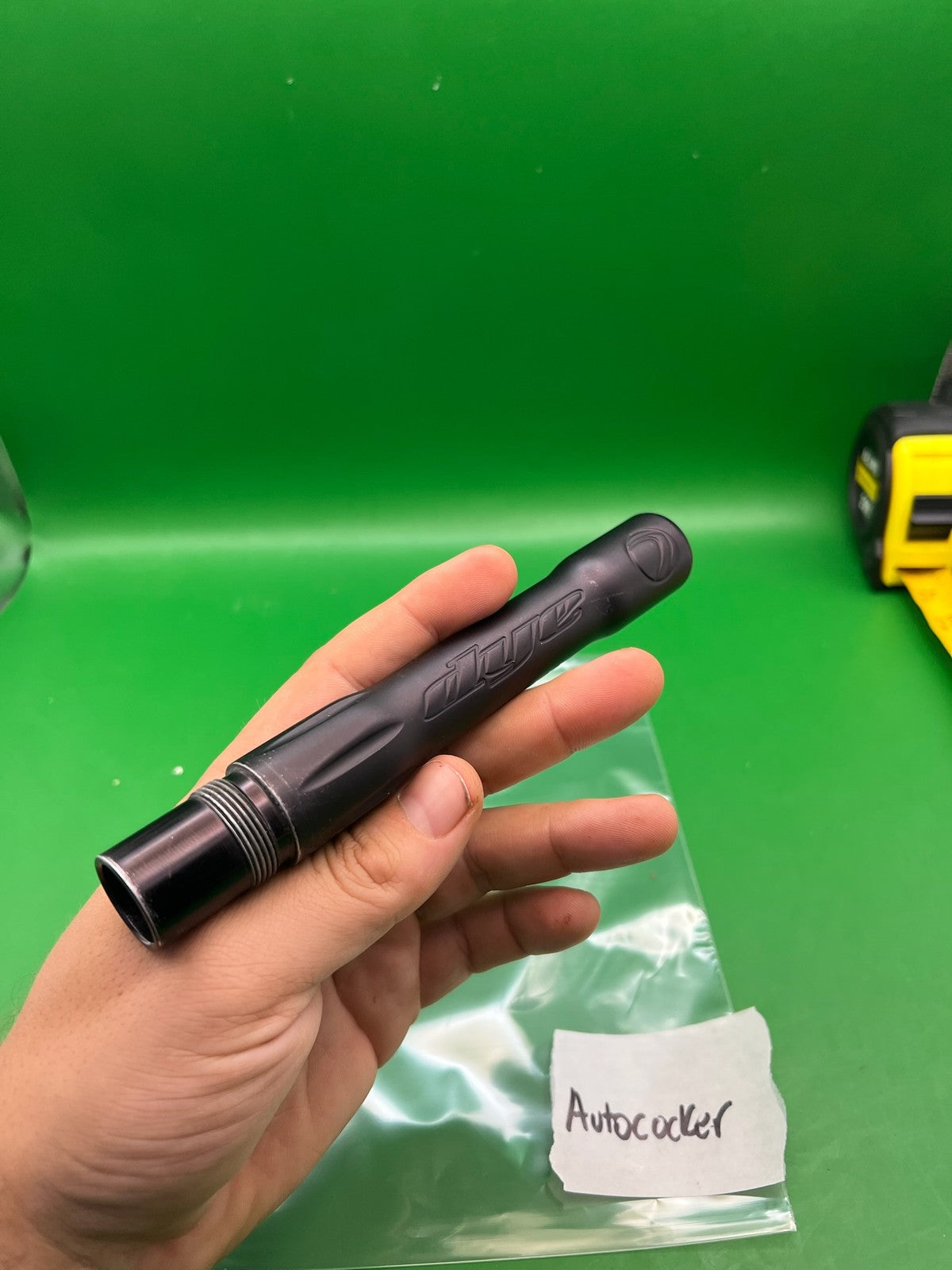 Dye Ultralite Autococker Barrel Back Black .689 Dust Black - used paintball barrel back - dust black