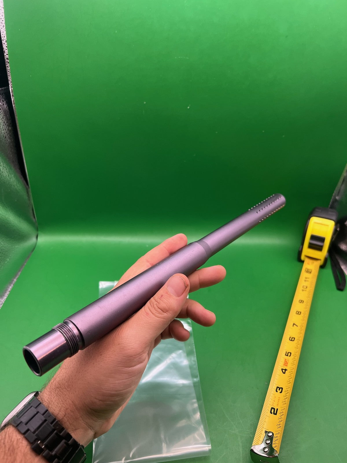 Autococker Stock Matrix 12" .687 Purple - used paintball barrel - purple anno