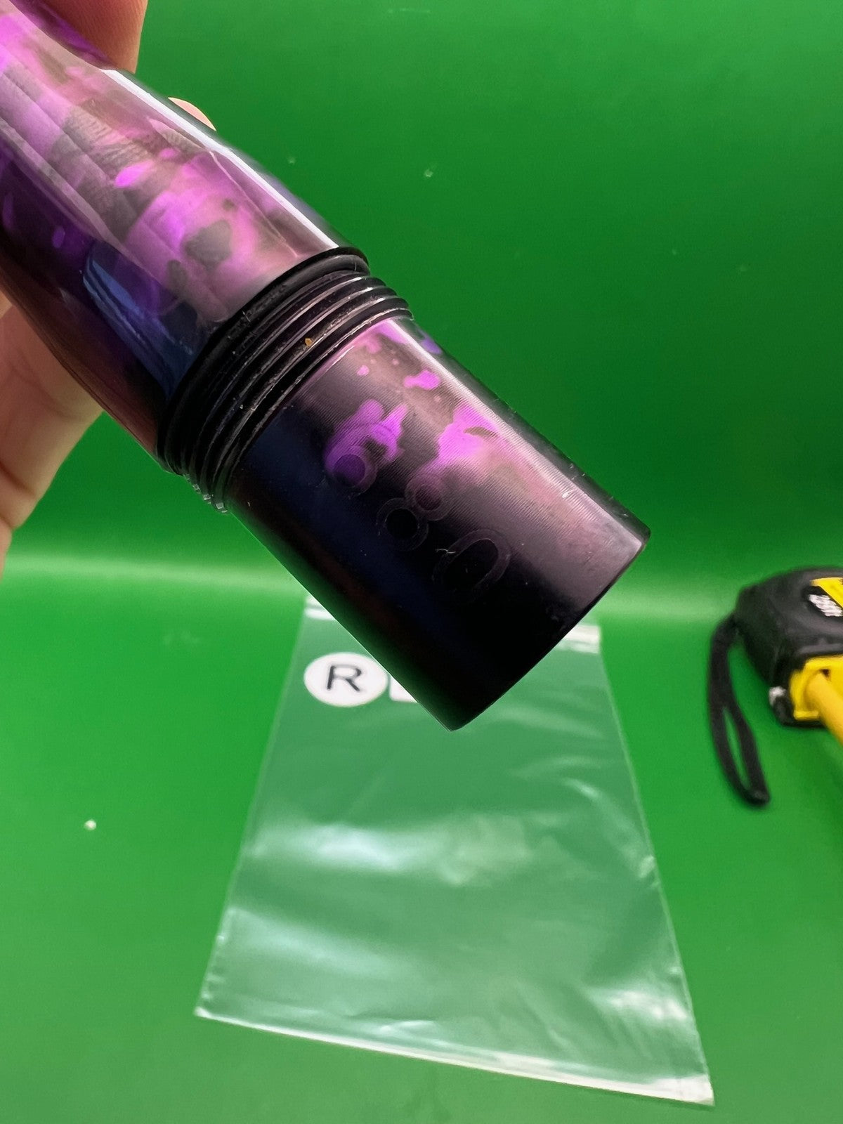 Autococker Barrel Purple Black - used paintball barrel - purple/black swirl anno