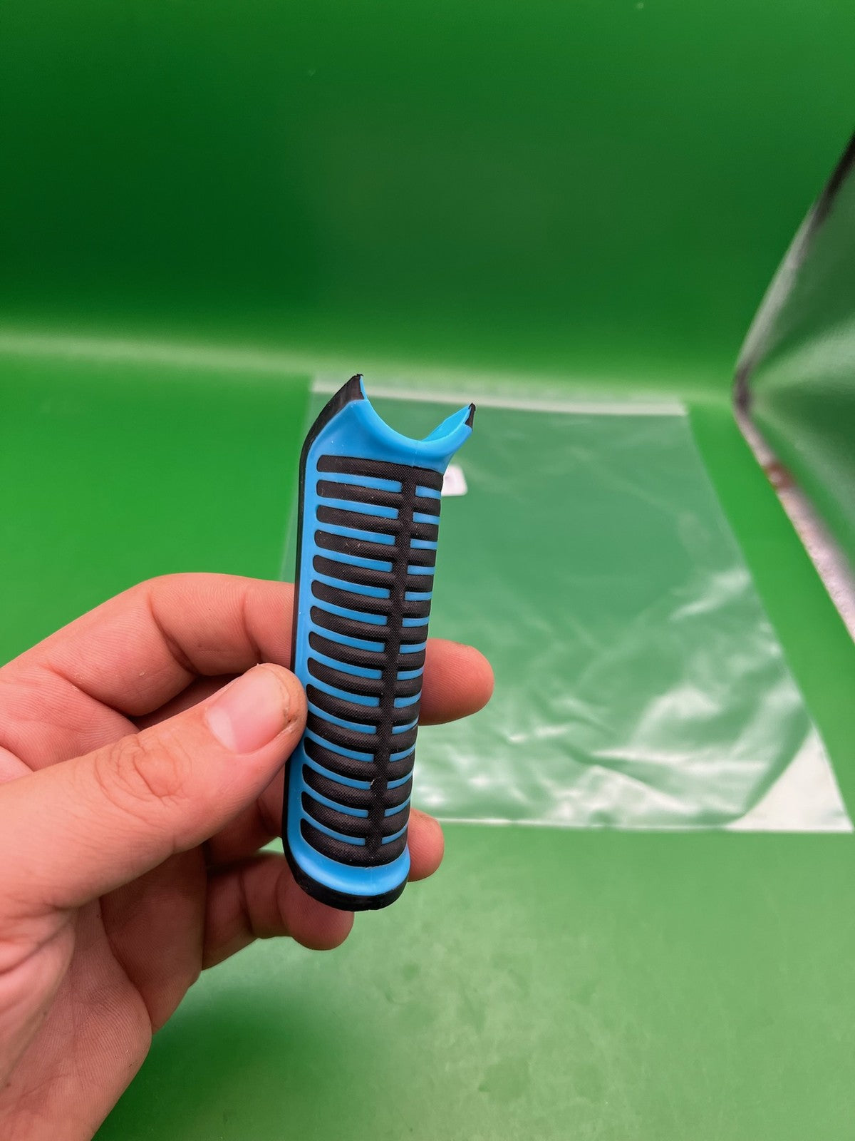 DLX Luxe ICE Rubber Front Grip Cover Blue Black Paintball Marker