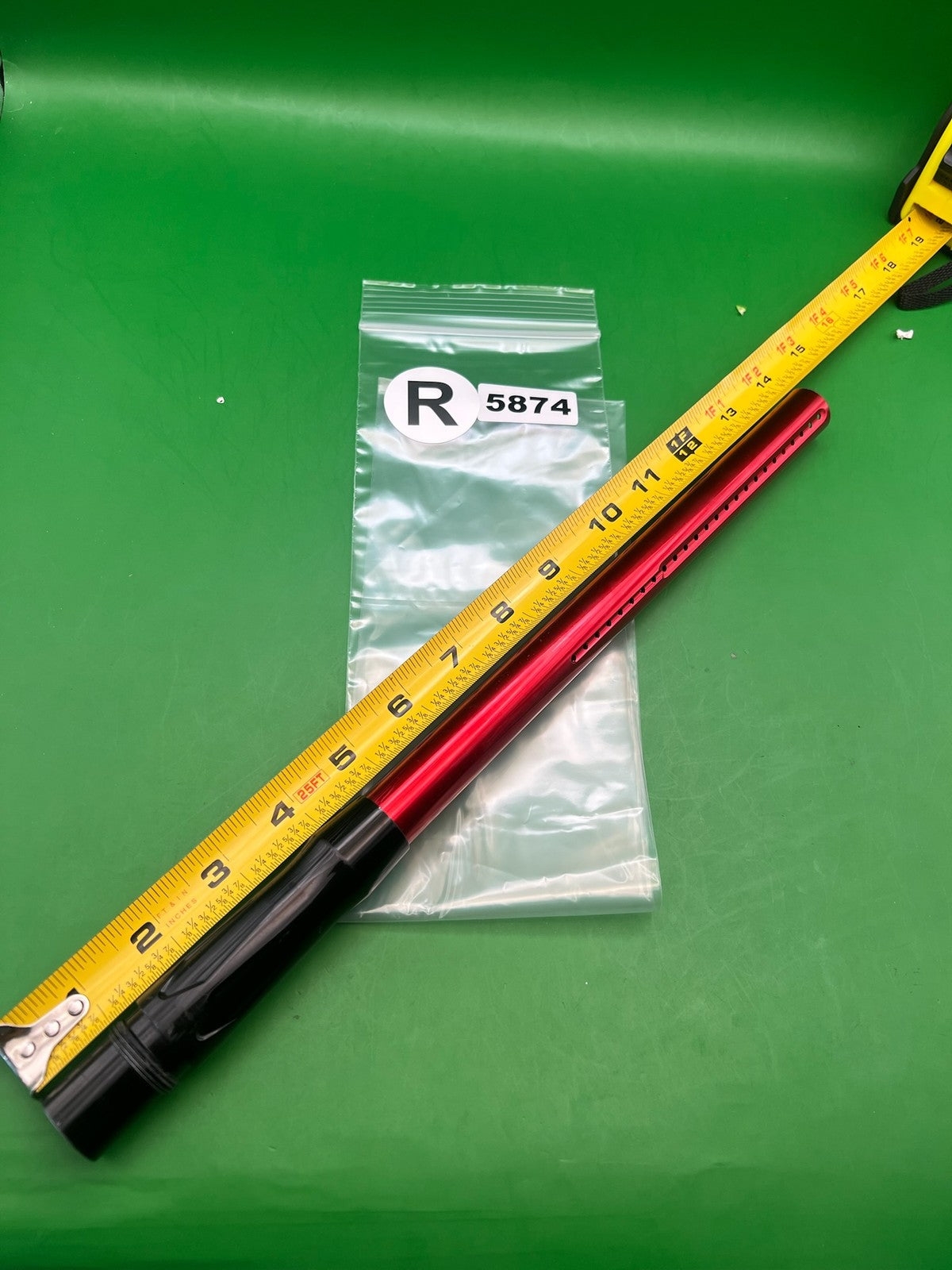 Autococker Lucky Barrel 14" .692 Red Black - used paintball barrel - red/black