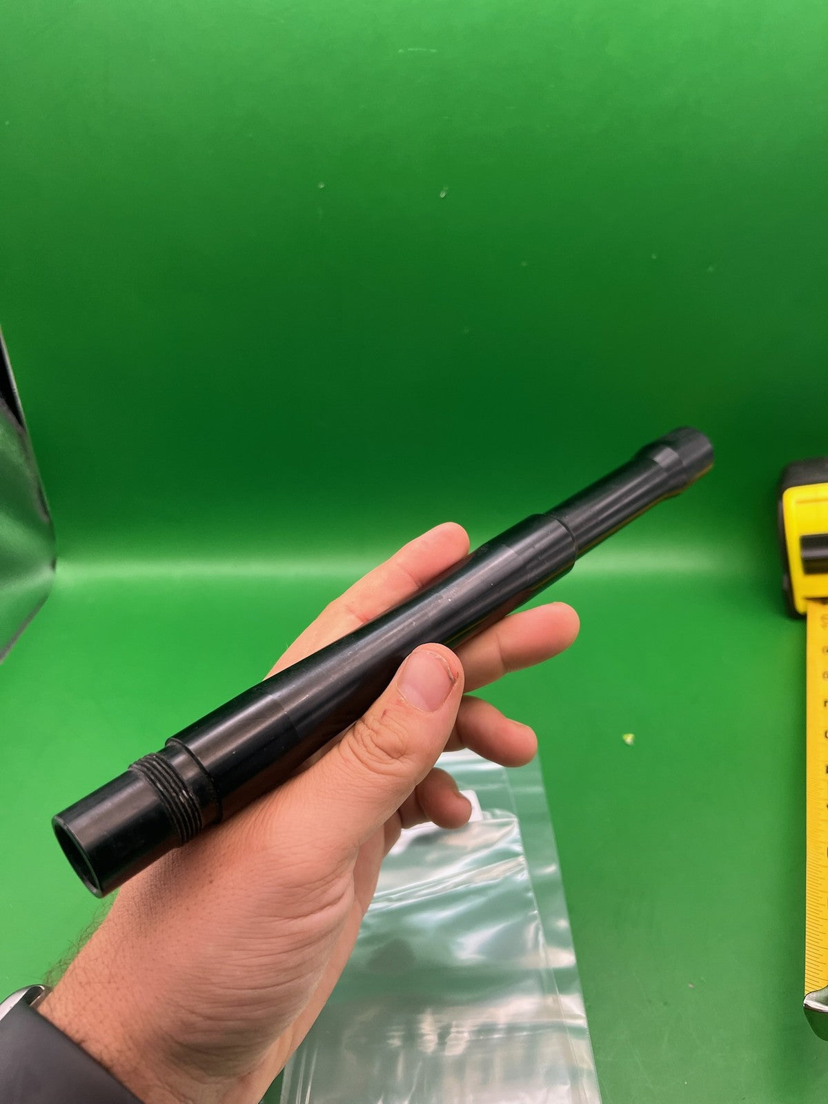 Stock WGP Barrel .690 Back Black - used paintball barrel back - black