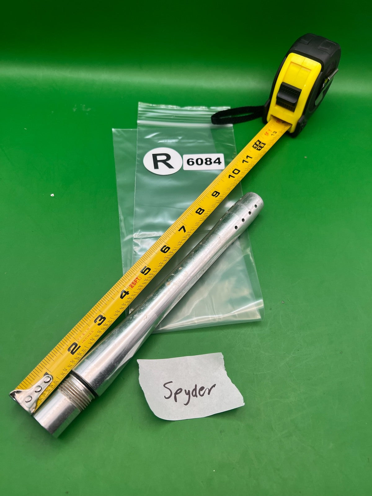 Spyder One-Piece Barrel 10" .880 Silver Aluminum - used paintball barrel - silver