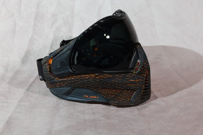 Push Paintball Mask Orange Black With Retevis Two Way Radio Set Case Bundle