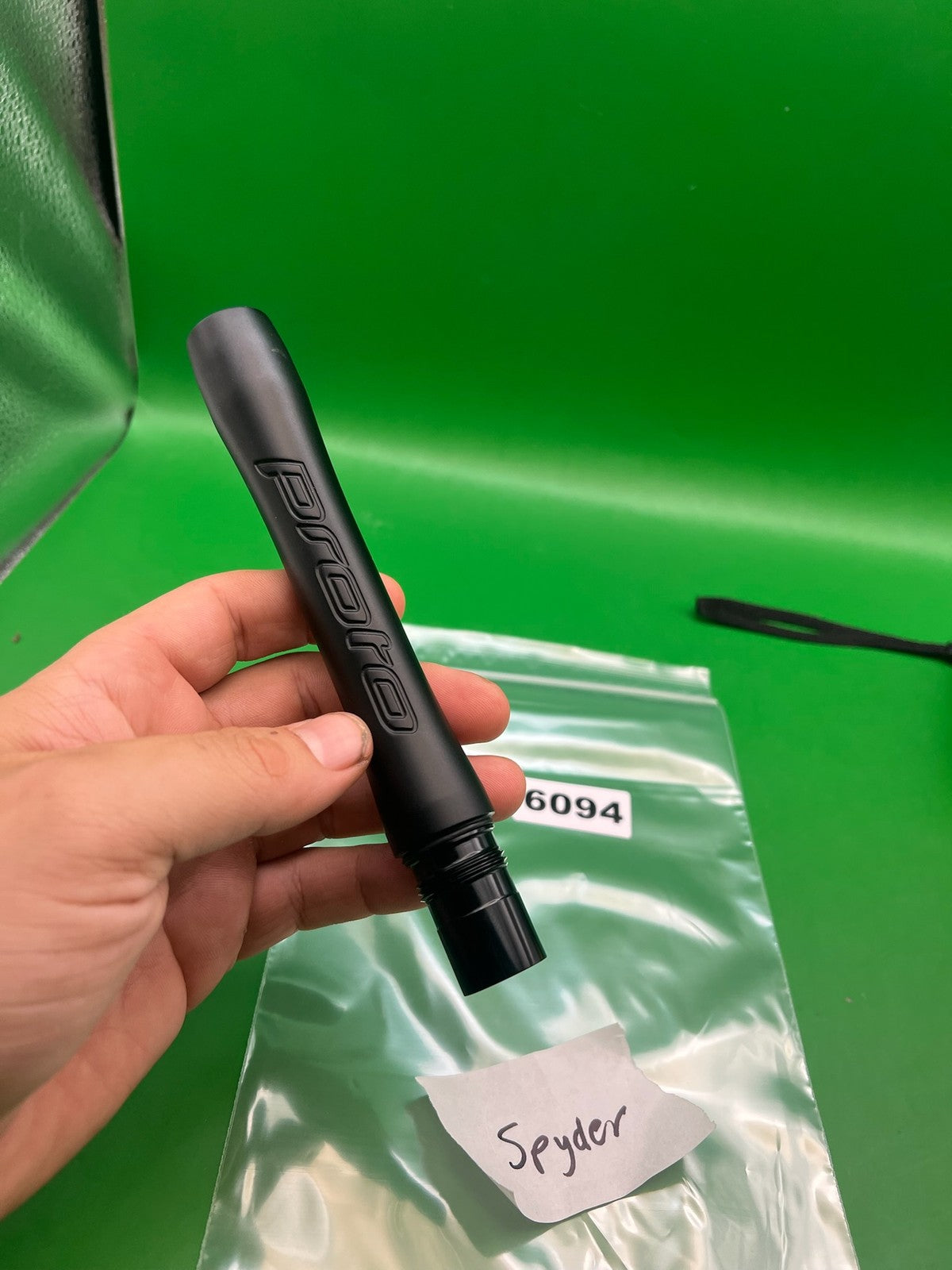 Proto Barrel Back Spyder Thread 8" Black - used paintball barrel back - black