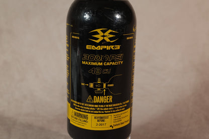 Empire 48ci 3000 PSI Paintball HPA Tank Carbon Fiber Black With Cover