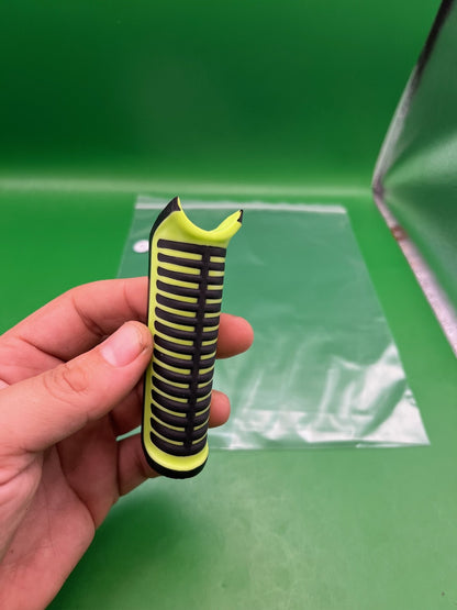 DLX Luxe ICE Front Grip Rubber Cover Neon Yellow Black Paintball Marker