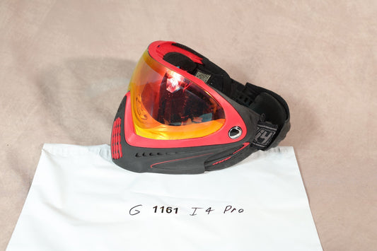 Dye I4 Pro Paintball Mask Goggle Red Black Thermal Lens Used