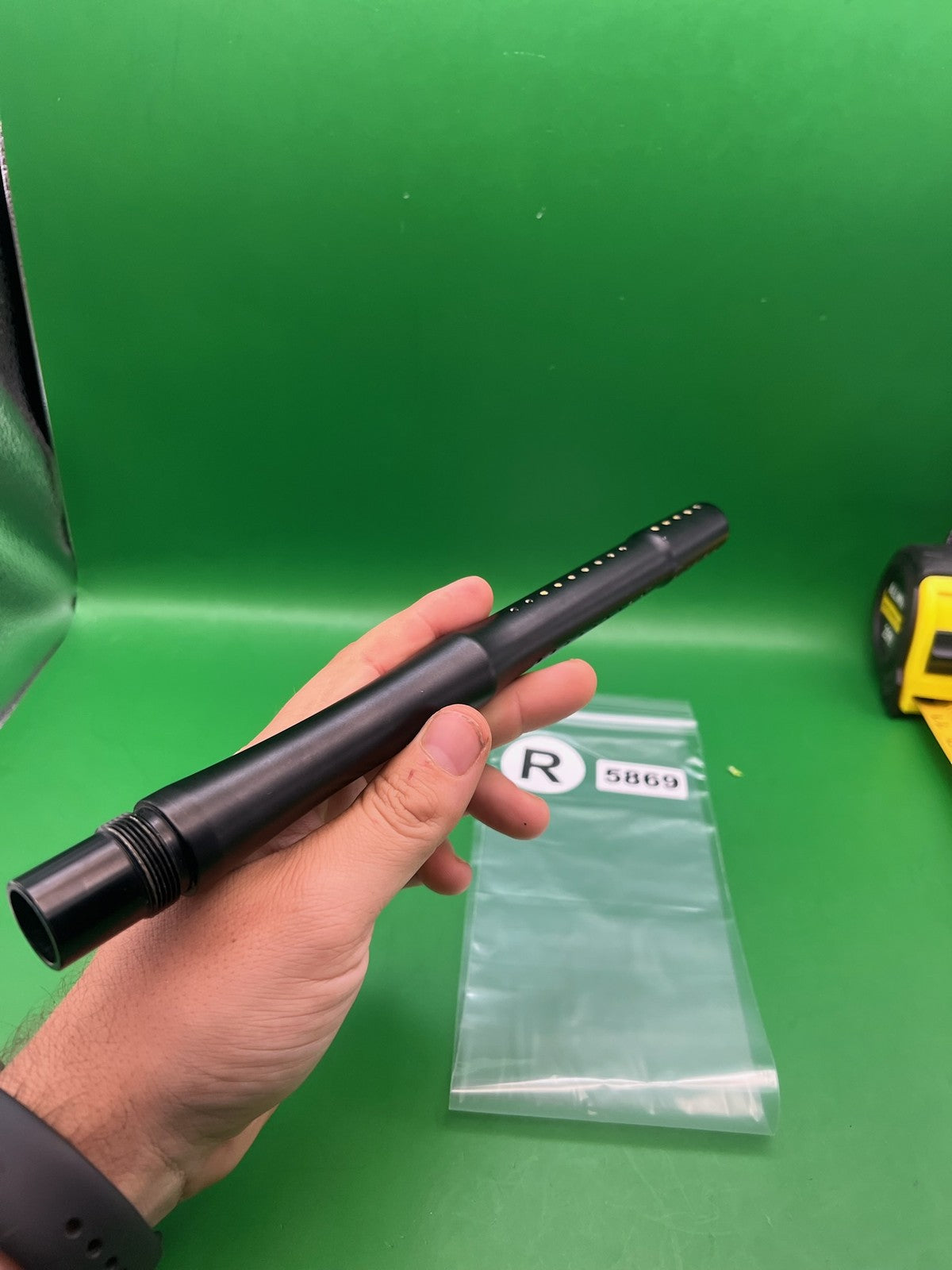 Stock Proto 12" .689 Black - used paintball barrel tip - black